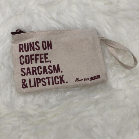 Coffee and Sarcasm Lipstick Bag