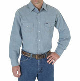 Wrangler Men's Light Blue Denim Work Shirt