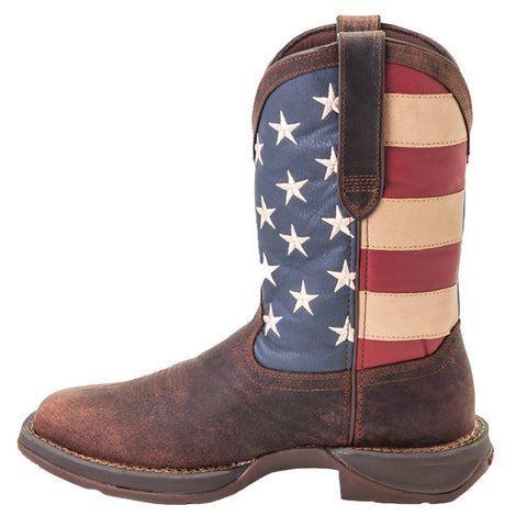 Durango Men's Patriotic Flag Square Toe Boots