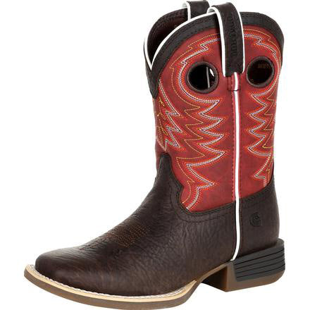 Durango Kid's Chestnut and Red Square Toe Boot 