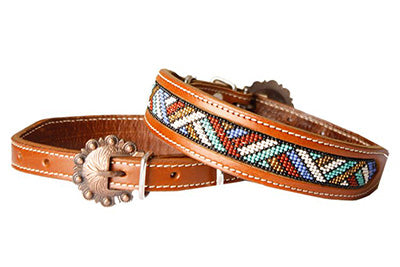 Beaded Inlay Dog Collar