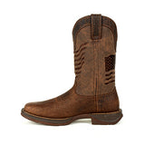 Durango Men's Brown Distressed Flag Embroidery Boots