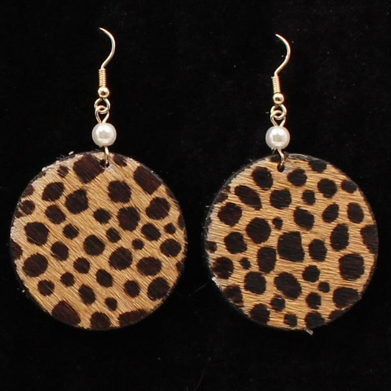 Cheetah Print Round Earring