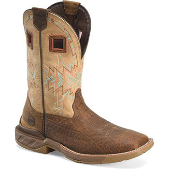 Double H Men s Buffalo Print Leather Boots Western Edge Ltd