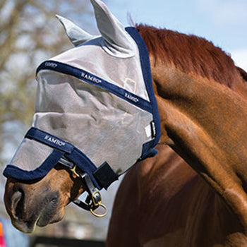 Horseware Ireland Rambo Fly Mask Silver & Navy