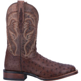 Dan Post Men's Chocolate Full Quill Ostrich Alamosa Square Toe Boot 