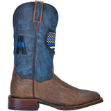 Dan Post Men's Brown Thin Blue Line Flag Square Toe Boot 