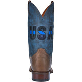 Dan Post Men's Brown Thin Blue Line Flag Square Toe Boot 