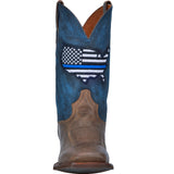 Dan Post Men's Brown Thin Blue Line Flag Square Toe Boot 