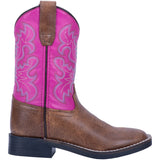 Dan Post Distressed Brown with Pink Square Toe