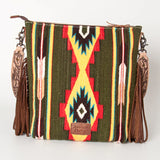 American Darling Tooled Green Aztec Bag