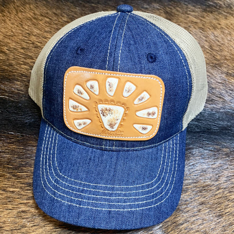 McIntire Saddlery Denim Cap with White Squash