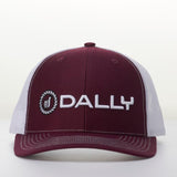 Dally Up Maroon and White Text Logo Cap 