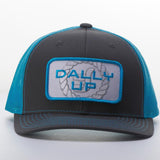 Dally Up Charcoal and Neon Blue Patch Cap