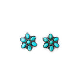 Turquoise Flower Stud Earrings