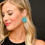 Turquoise Flower Cluster Post Earrings