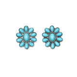 Turquoise Flower Cluster Post Earrings
