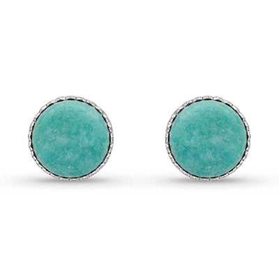 925 Sterling Silver Shell Studs | Genuine Turquoise Stud Earrings |  Turquoise Gemstone Jewelry | December Birthstone Earrings