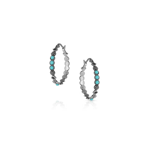 Montana Silversmiths Round N Round Turquoise Hoop Earring