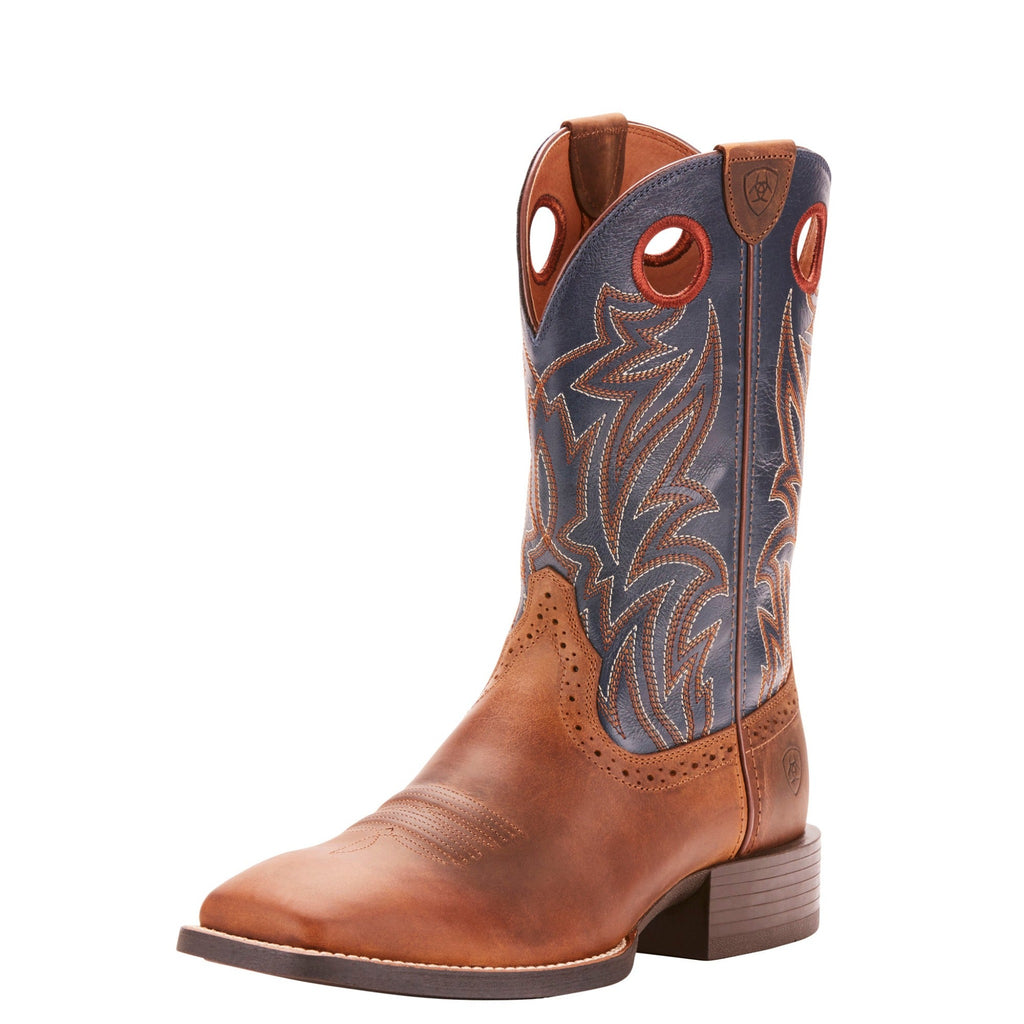 Ariat Men's Brown and Blue Sport Sidebet Square Toe Boot