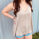 Lace Taupe Tank