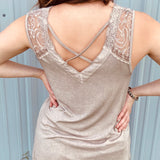 Lace Taupe Tank