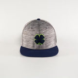 Black Clover Heather Grey/Navy Cap with Navy Clover/Neon Trim