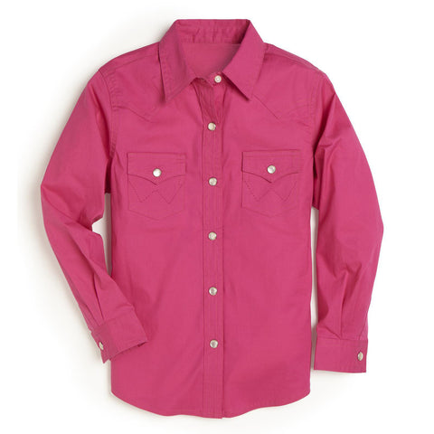 Wrangler Girls Hot Pink Pearl Snap Shirt