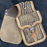 Showman 2Tone Basket Weave Horn Bag