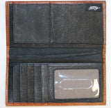 Hooey Brown Red Interlace Checkbook