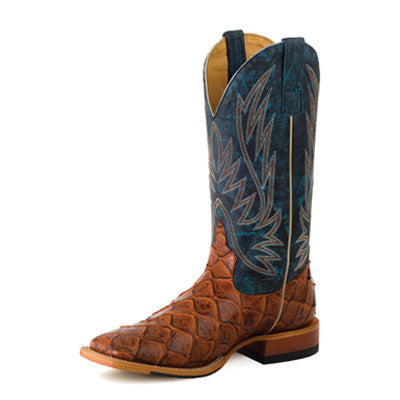 Horse Power Men's Blue Cognac Bass Square Toe Boot 