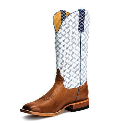 Anderson Bean Men's Brass White Blue Checker Boots