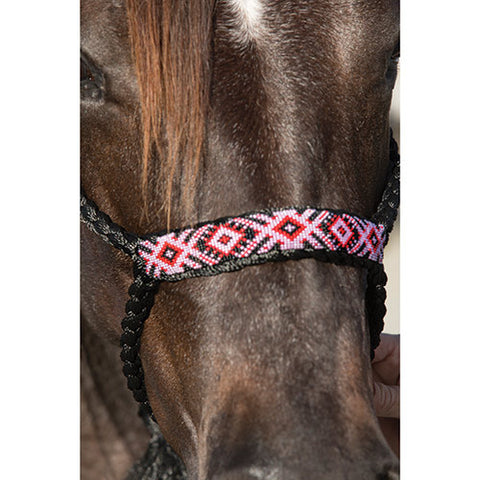 Professional Choice Black and Pink Braided Cowboy Halter