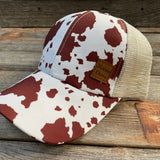 Rodeo Drive Brown Cow Print Trucker Cap