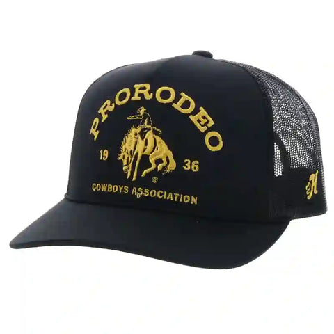 Black Pro Rodeo Cap with Mesh backing 