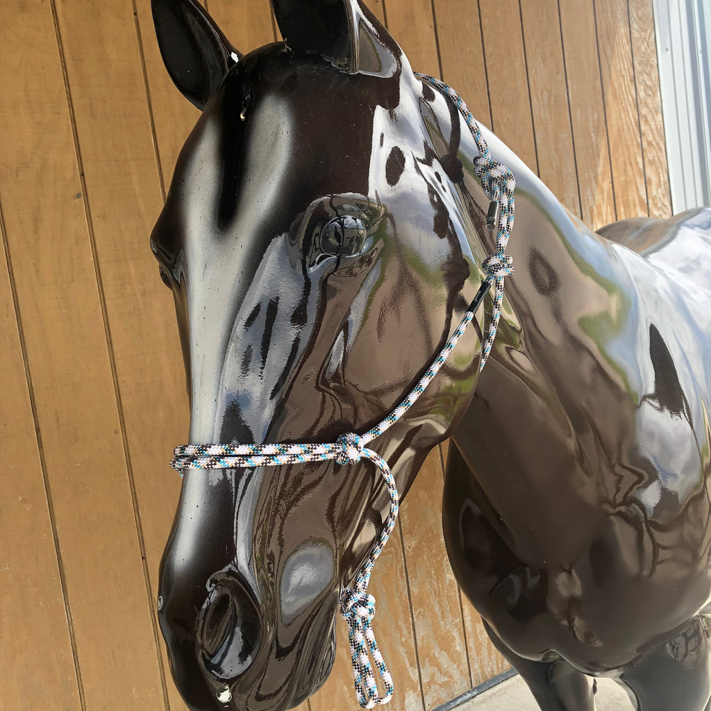 Weaver Leather White, Brown, and Teal Rope Halter