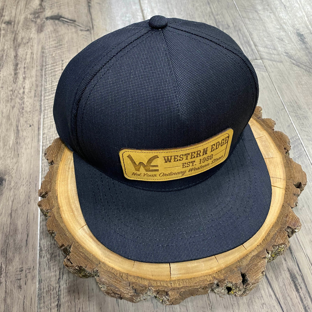 Western Edge Black Suit Fabric Patch Cap