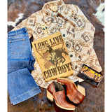 J Forks Women's Long Live Cowboys Mustard Tee