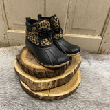 Black Leopard Quack Rainboots