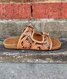 American Darling Tooled Double Buckle Sandals