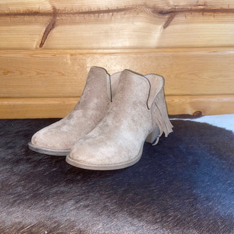 Taupe Fringe Bootie
