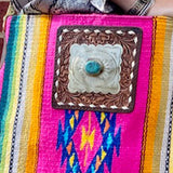 American Darling Pink Serape Saddle Blanket/Concho Crossbody