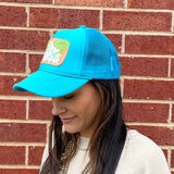 McIntire Saddlery Turquoise Foam Hibiscus Cap