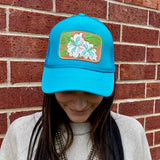 McIntire Saddlery Turquoise Foam Hibiscus Cap