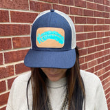 McIntire Saddlery Denim/Tan Feather Patch Cap Front View