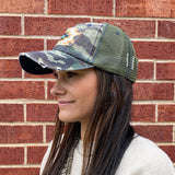 McIntire Saddlery Camo Aztec Leather Patch Cap