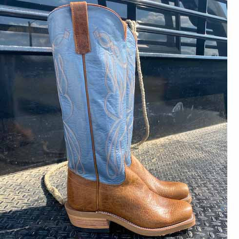Olathe Men`s RR Royal Blue Wyoming Vanilla Navajo Bison Top Cowboy Boots 14EE Olathe Boot Company Men`s Olathe RR Royal Blue Wyoming 15  main image 4