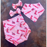 Pink Howdy Bandana Bib