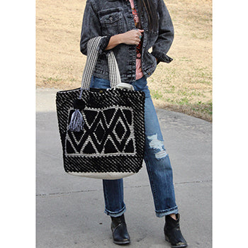 Black & Cream Boho Tote