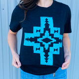 Texas True Turquoise Aztec Tee